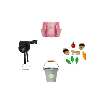 By Astrup Stall- och Utrustningspaket för Kaphästar - Mini - Rosa Glitter 