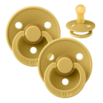 Bibs Rund Colour Napp - 2-Pack - strl. 1 - naturgummi - Senap/Senap 
