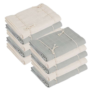 Oh'Naturel Ekologiska Muslinfiltar - 10-pack - Swan/Dove