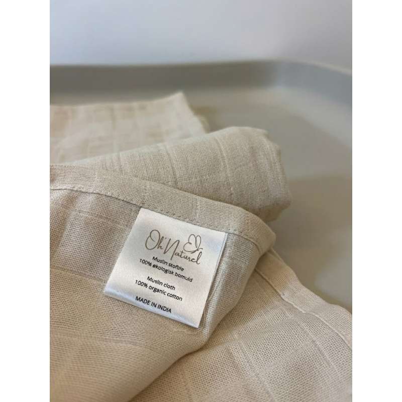 Oh'Naturel Ekologiska Muslinfiltar - 10-pack - Sand