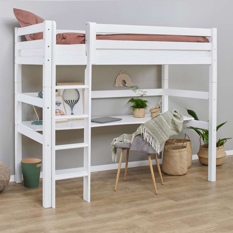 Hoppekids Lång Bänkskiva till ECO Luxury och ECO Dream Loftsäng 90x200 cm. - Vit 