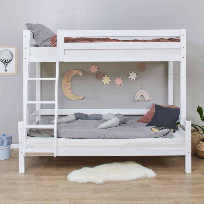 Hoppekids ECO Luxury - Hög Familjesäng Etagesäng - 120x200 cm. - Vit 