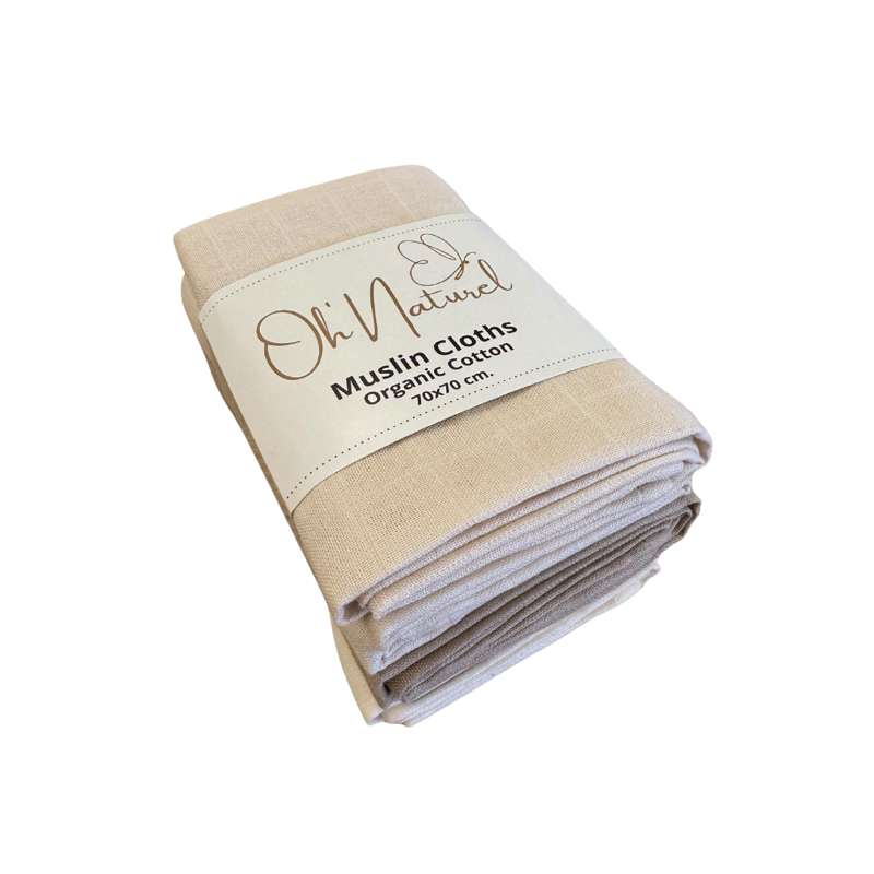 Oh'Naturel Ekologiska Muslinfiltar - 5-pack - Earth Mix