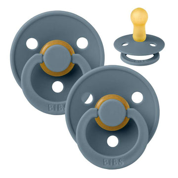Bibs Rund Colour Napp - 2-Pack - strl. 2 - naturgummi - Bensin/Bensin 