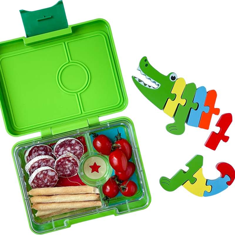 Yumbox Matlåda - Minisnack - 3 fack - Jurassic Green/Shark 