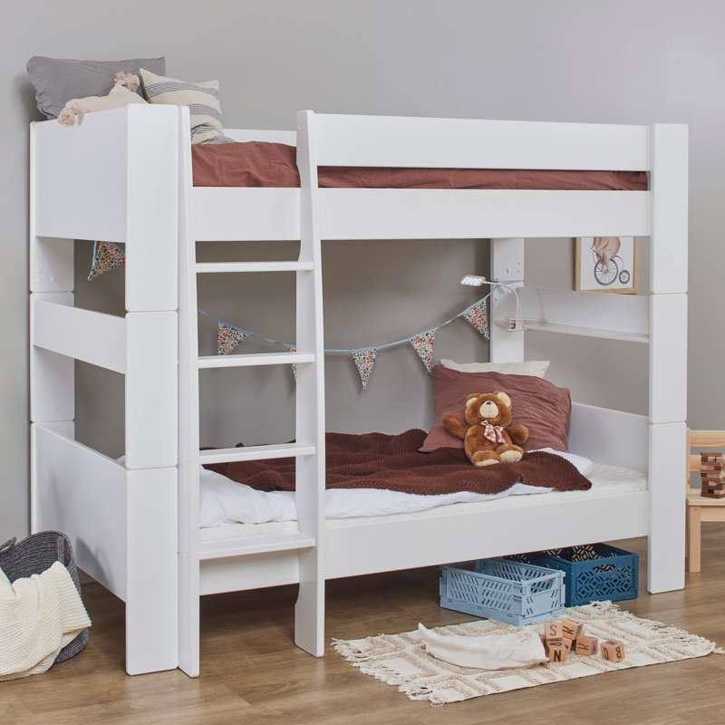 Hoppekids PURE - Våningsäng - 90x200 cm - Vit 