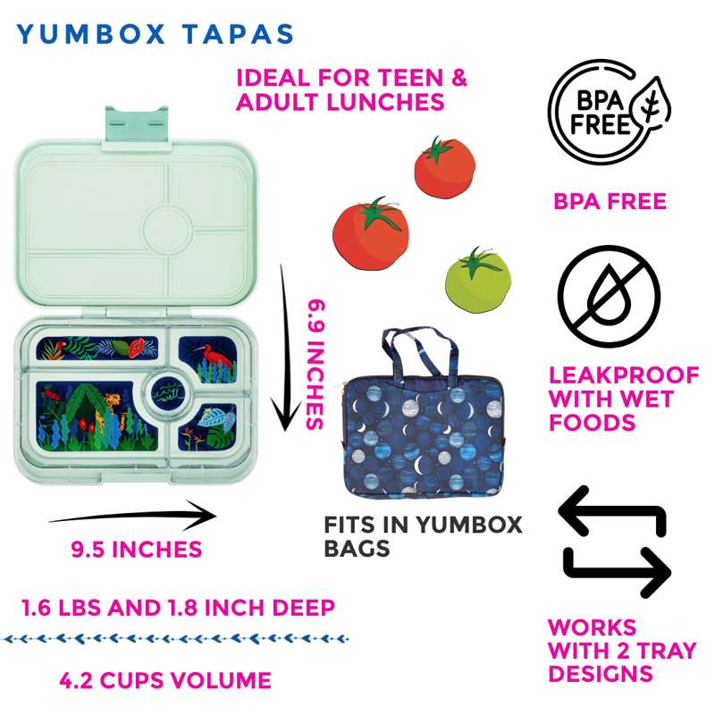 Yumbox Matlåda - Tapas XL - 5 rum - Pistagegrön/Jungle 
