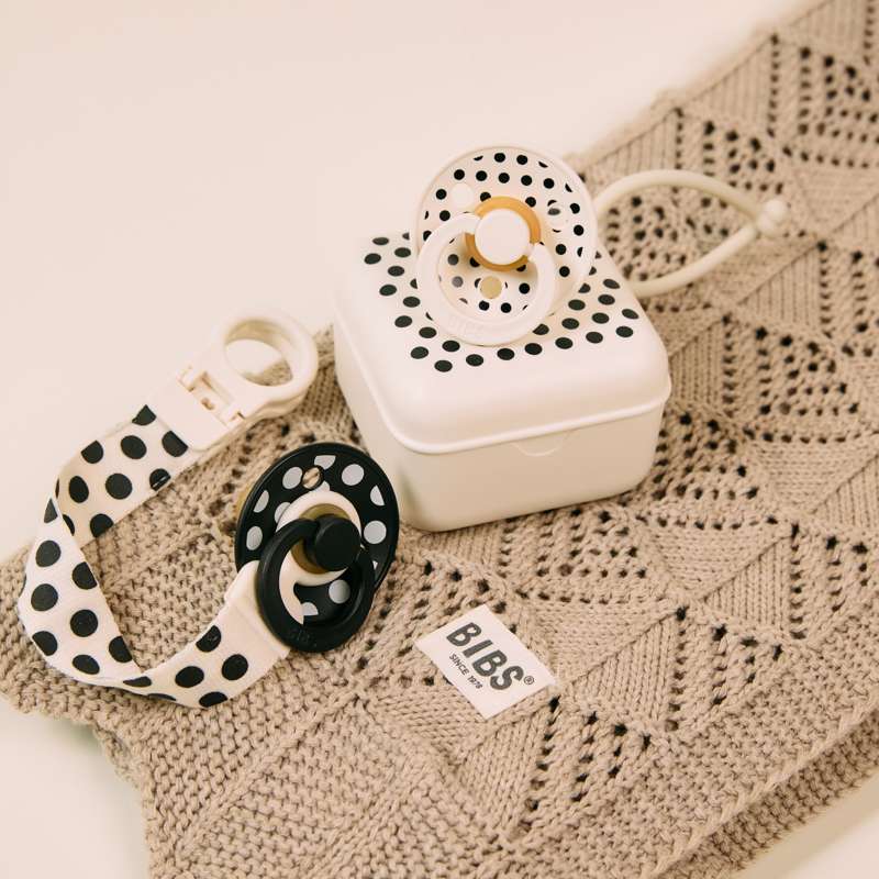 BIBS Tillbehör - Nappsnöre - Loop - Polka Studio - Elfenben/Svart 
