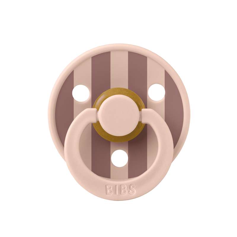 BIBS Rund Colour Napp - Str. 2 - Naturgummi - Block Studio - Blush/Woodchuck