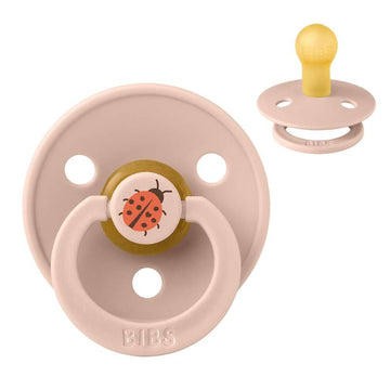 BIBS Rund Colour Napp - Strl. 1 - Naturgummi - Ladybug Studio - Blush