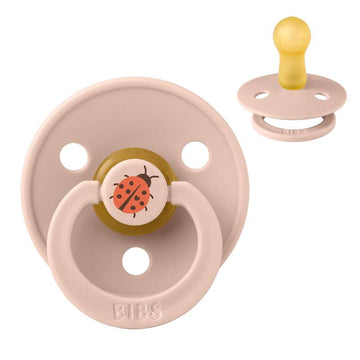 BIBS Rund Colour Napp - Strl. 2 - Naturgummi - Ladybug Studio - Blush