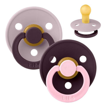 BIBS Rund Colour napp - Str. 1 - Naturgummi - Fusion Studio - Dusky Lilac/Plum Mix