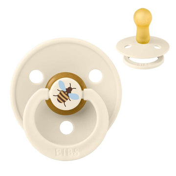 BIBS Rund Colour Napp - Str. 2 - Naturgummi - Bumblebee Studio - Ivory
