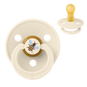 BIBS Rund Colour Napp - Str. 2 - Naturgummi - Bumblebee Studio - Ivory