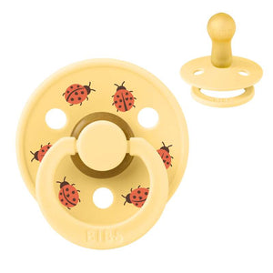 BIBS Rund Colour Napp - Str. 2 - Naturgummi - Ladybug Studio - Pale Butter