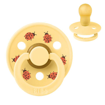 BIBS Rund Colour Napp - Str. 3 - Naturgummi - Ladybug Studio - Pale Butter