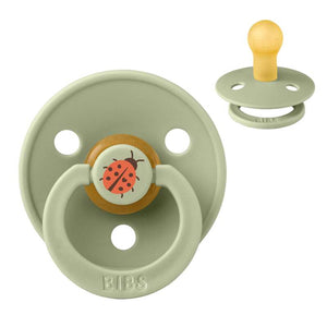 BIBS Rund Colour Napp - Strl. 1 - Naturgummi - Ladybug Studio - Sage