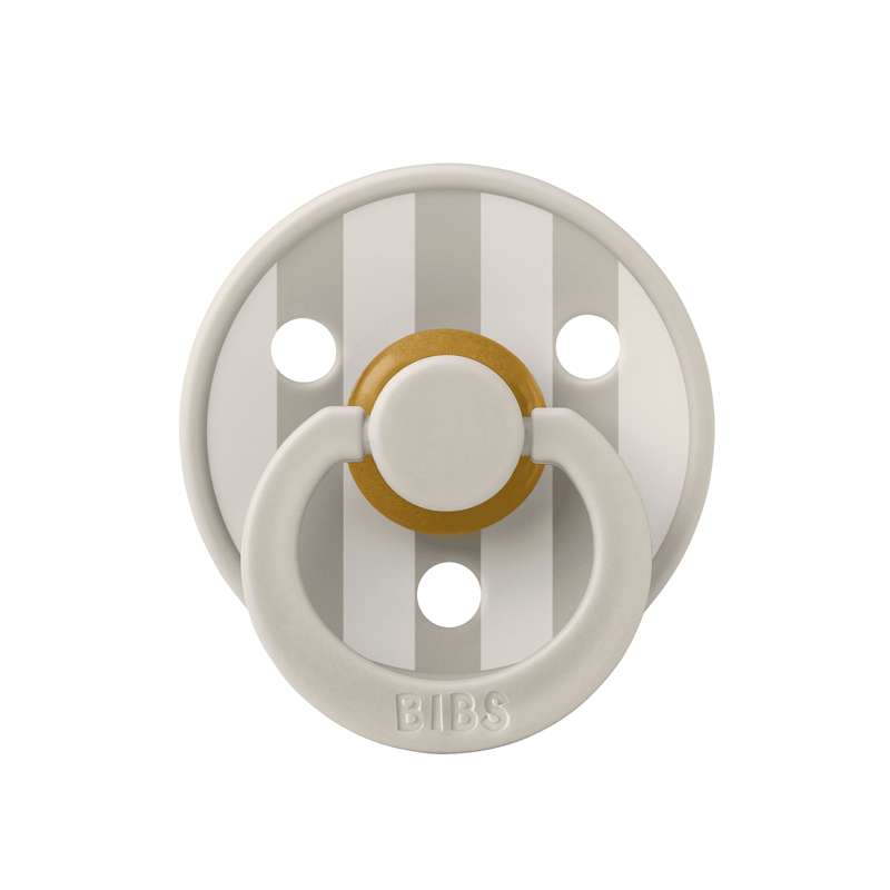BIBS Rund Colour Napp - Str. 2 - Naturgummi - Block Studio - Sand/Ivory