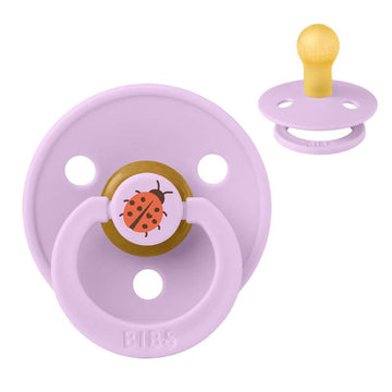 BIBS Rund Colour Napp - Str. 1 - Naturgummi - Ladybug Studio - Violet Sky