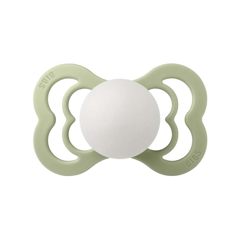 BIBS Symmetrisk Supreme Napp - Str. 2 - Naturgummi - GLOW - Sage