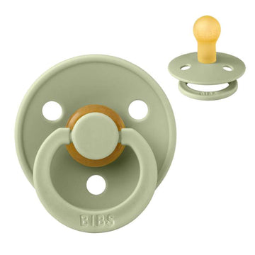 Bibs Rund Colour Napp - strl. 1 - naturgummi - Sage 