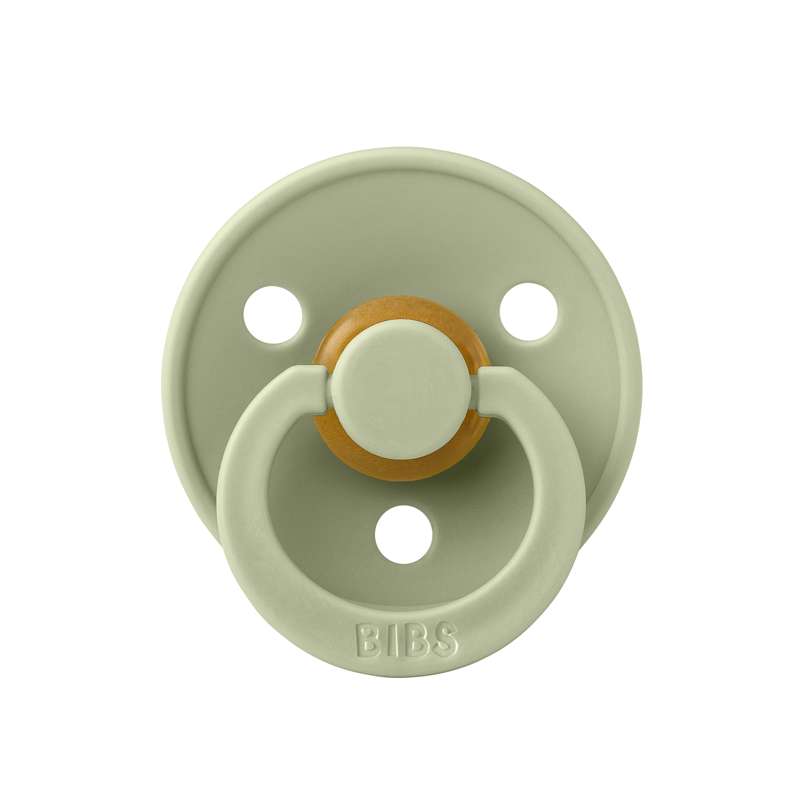 Bibs Rund Colour Napp - strl. 2 - naturgummi - Sage 