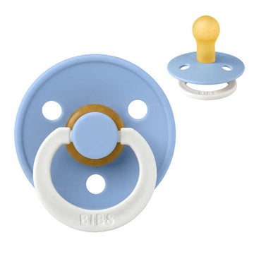 BIBS Rund Colour Sut - Str. 1 - Naturgummi - GLOW - Sky Blue