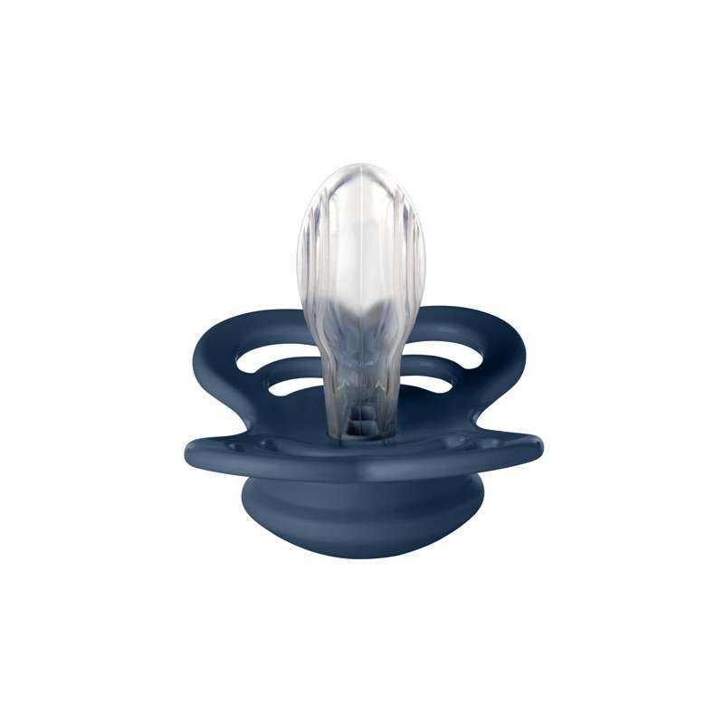 BIBS Symmetrisk Supreme Napp - Str. 2 - Silikon - Steel Blue