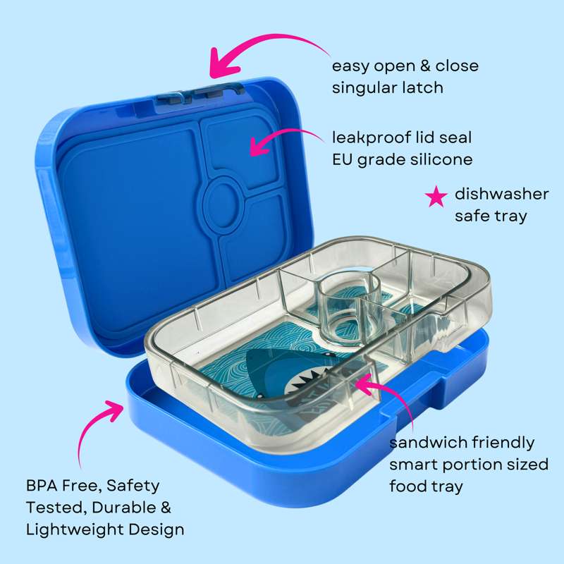 Yumbox Matlåda - Panino - 4 rum - Surf Blue/Shark 