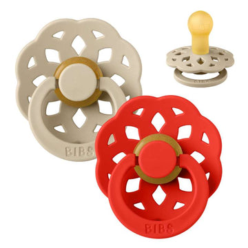 BIBS Rund Boheme napp - 2-Pack - strl. 1 - naturgummi - Vanilj/Candy Apple 