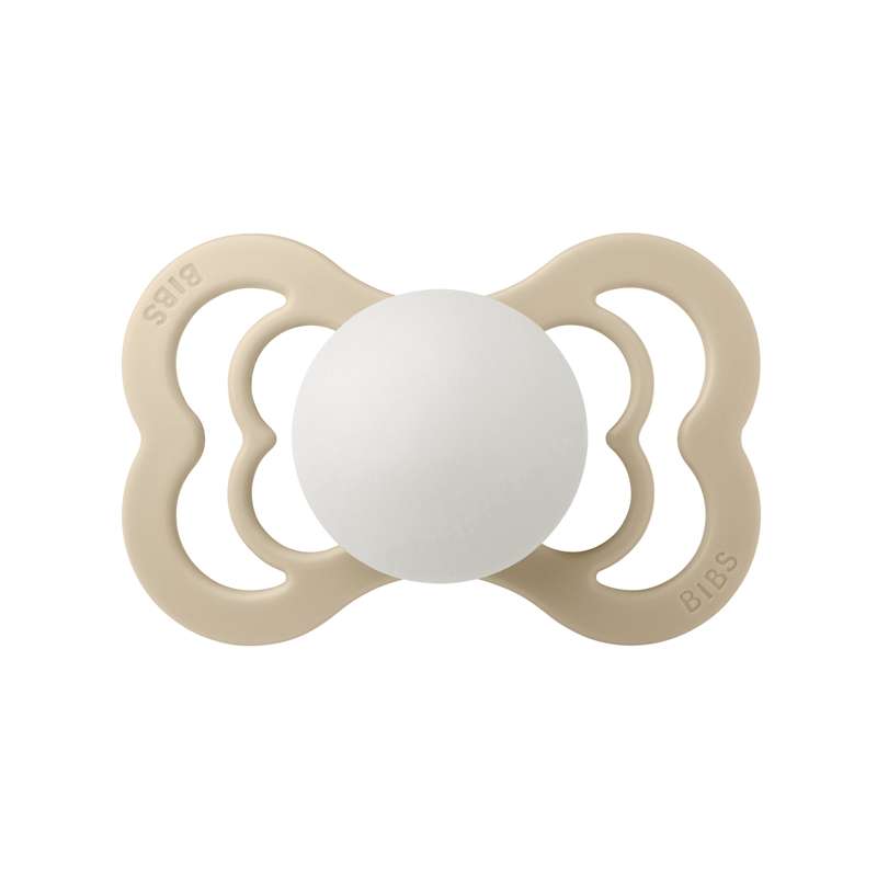 BIBS Symmetrisk Supreme Napp - Stl. 2 - Naturgummi - GLOW - Vanilla