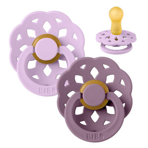 BIBS Rund Boheme Napp - 2-Pack - Str. 2 - Naturgummi - Violet Sky/Mauve