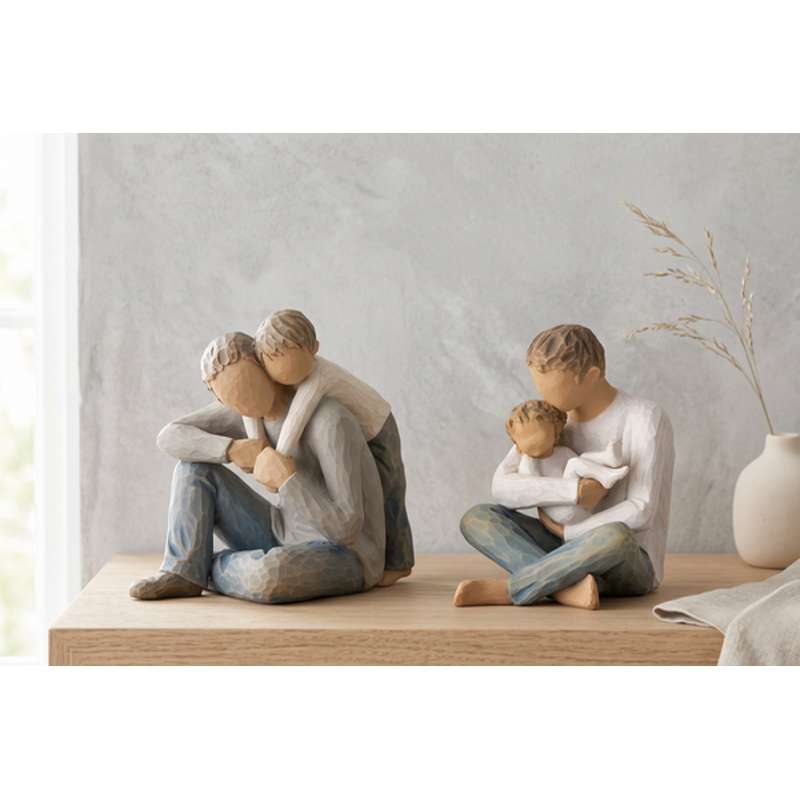 Willow Tree Det är min pappa Figur (pappa med medelstor pojke) 