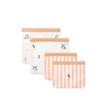 Liewood Rebus Återanvändbara Matpåsar - 4-pack - Persika/Snäcka 