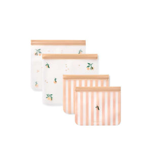 Liewood Rebus Återanvändbara Matpåsar - 4-pack - Persika/Snäcka 