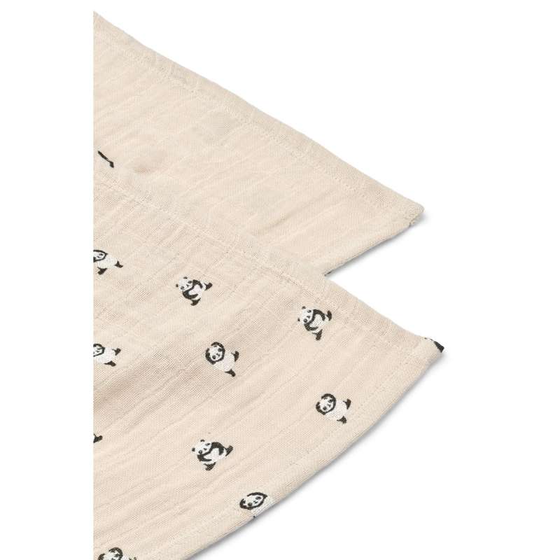 Liewood Lewis Muslin Muslinfiltar - 2-pack - Mini Panda/Sandy Mix