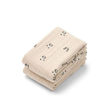 Liewood Lewis Muslin Muslinfiltar - 2-pack - Mini Panda/Sandy Mix