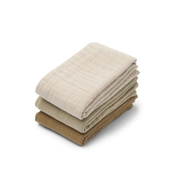 Liewood Lewis Muslin Muslinfiltar - 3-pack - Sandy Mix