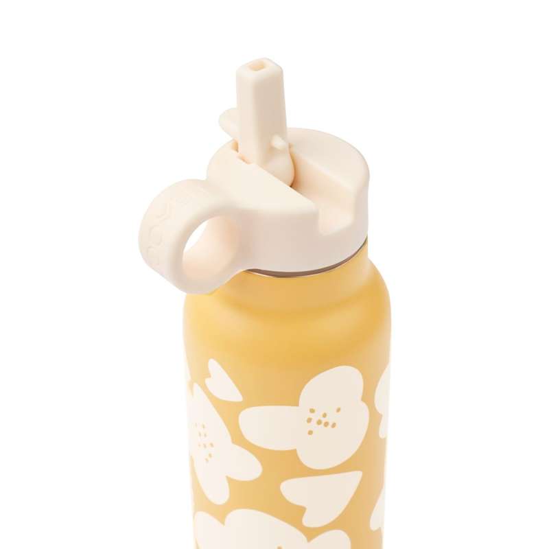 Liewood Falk Drickflaska - Rostfritt Stål - 350ml - Blomma/Citron Gul 