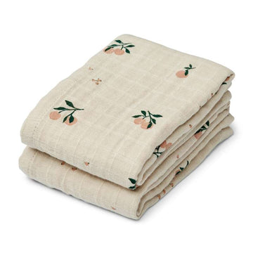 Liewood Lewis Muslin Muslinfiltar - 2-pack - Peach/Sea Shell Mix