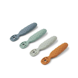 Liewood Caelia Baby Lärskedar - 4 stk - Whale Blue/Multi Mix