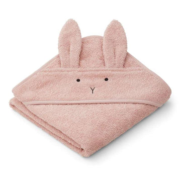 Liewood Albert badhandduk m. huva - Baby - Rabbit/Rose