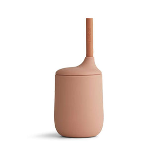 Liewood Ellis Pipmugg m. Lock och Sugrör - Silikon - Dark Rose/Terracotta Mix