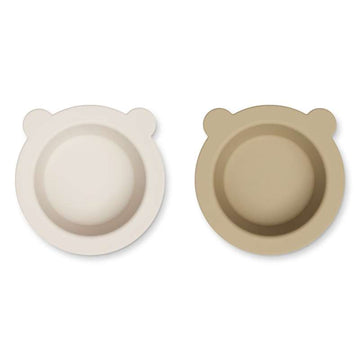 Liewood Peony Halkfri Skål - 2-Pack - Sandy/Oat 