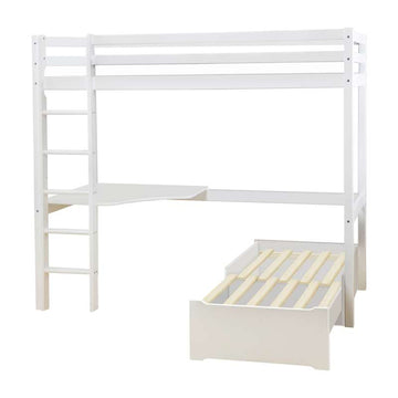 Hoppekids ECO Dream - MEGA Säng med Lounge Modul och Bordskiva - 90x200 cm. - Vit 