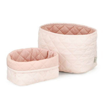 Cam Cam Copenhagen Quiltade Förvaringskorgar - 2 st. - OCS - Classic Stripes Rose