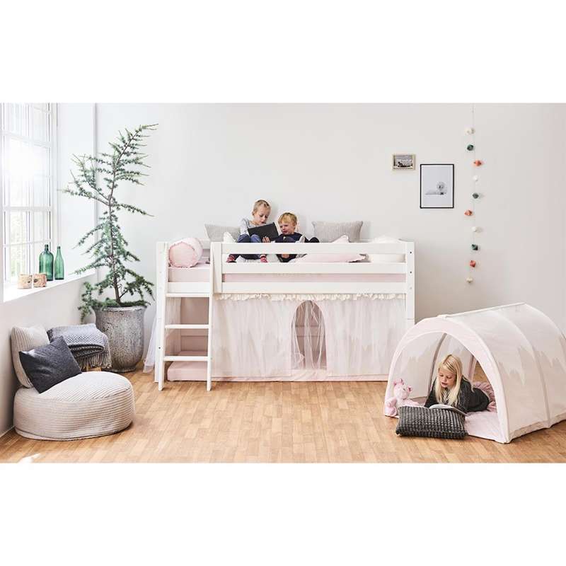 Hoppekids Gardin Till Säng - WINTER WONDERLAND m. Tyll - Flera Storlekar 
