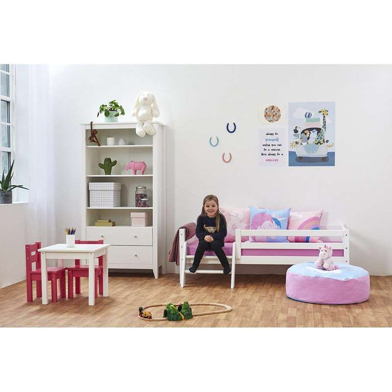 Hoppekids ECO Dream - Juniorsäng m. Stege och Sänghäst - 70x160 cm. - Vit 