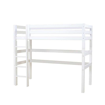 Hoppekids ECO Luxury - Loftsäng - 90x200 cm. - Flexibel inläggsbotten - Vit 