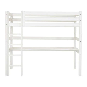 Hoppekids ECO Luxury - Loftsäng m. Bordskiva - 90x200 cm. - Vit 